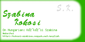 szabina kokosi business card